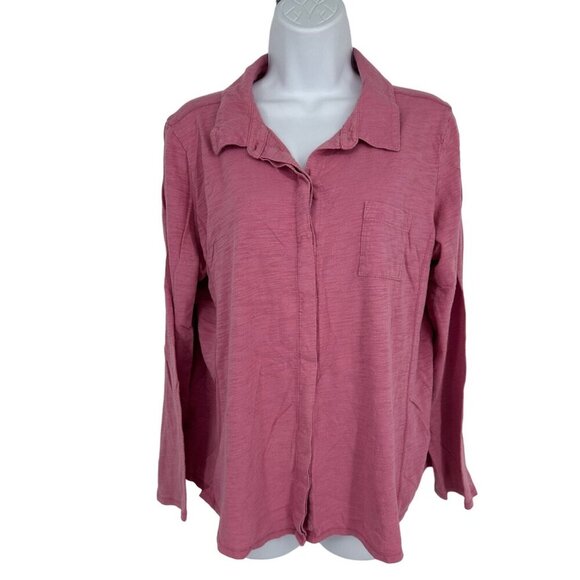 J. Jill Long Sleeve Button Front Casual Blouse Size Petite L - Picture 1 of 8